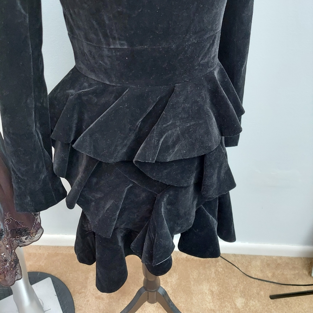 Sistaress Velvet Ruffle Cocktail Dress sz M - Picture 14 of 14